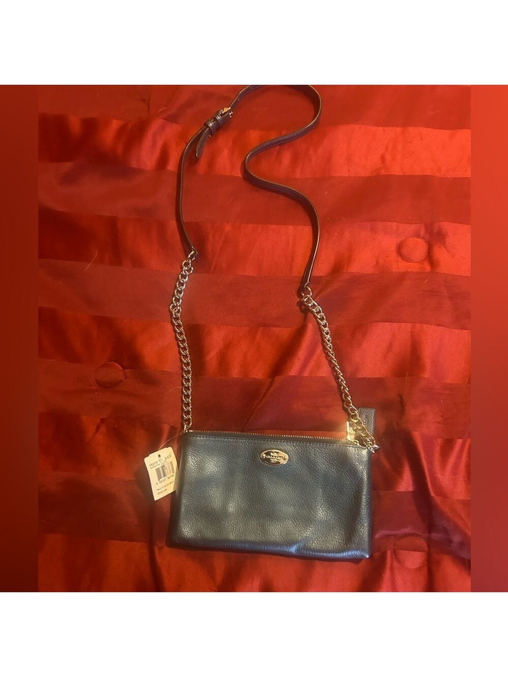 Coach Quinn  Blue pebble  Leather Crossbody Bag